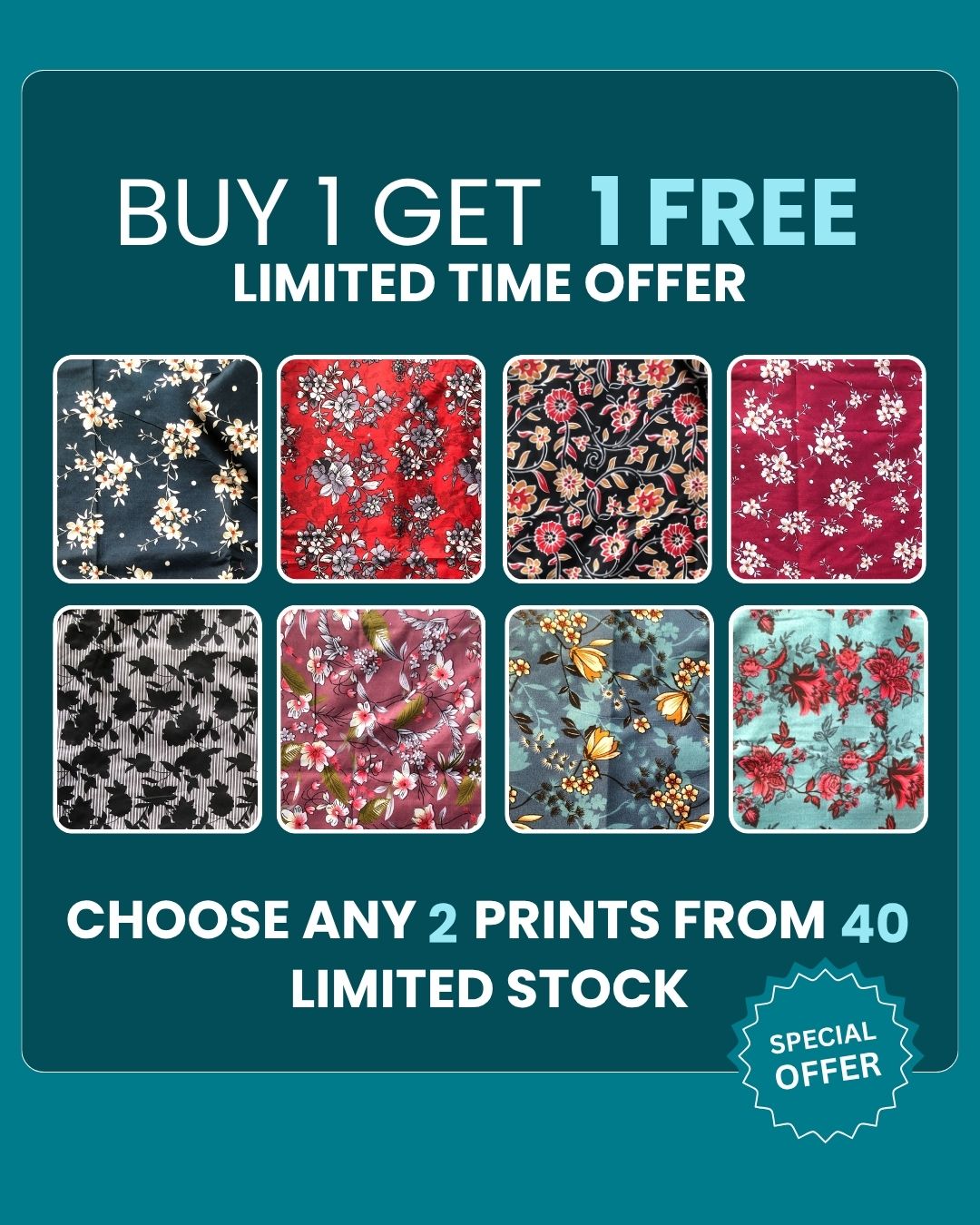 2 Piece Unstitched – Polo Cotton Printed (BUY 1 GET 1 FREE 🎁)